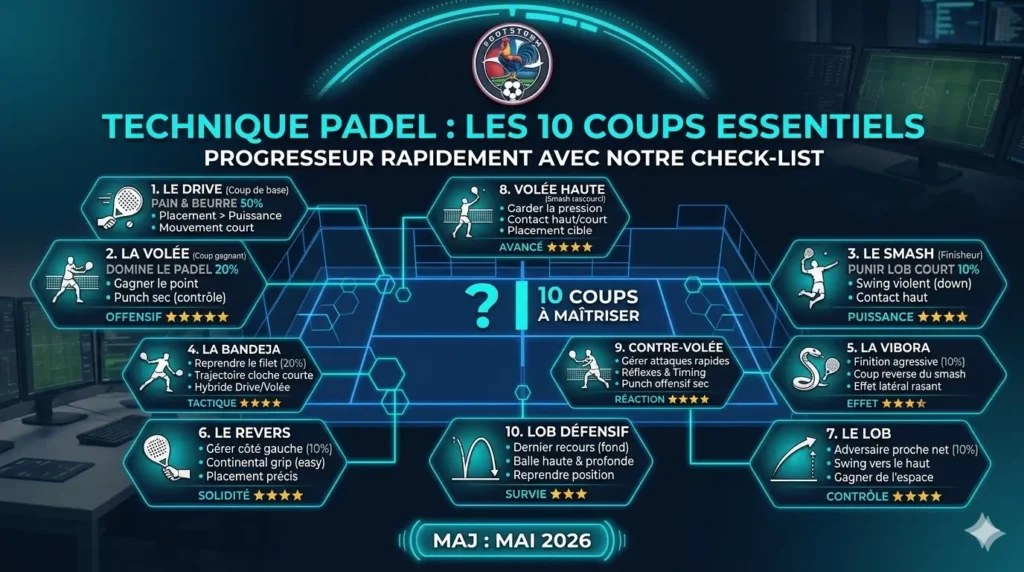 Padel Technique: Les 10 coups essentiels pour progresser rapidement