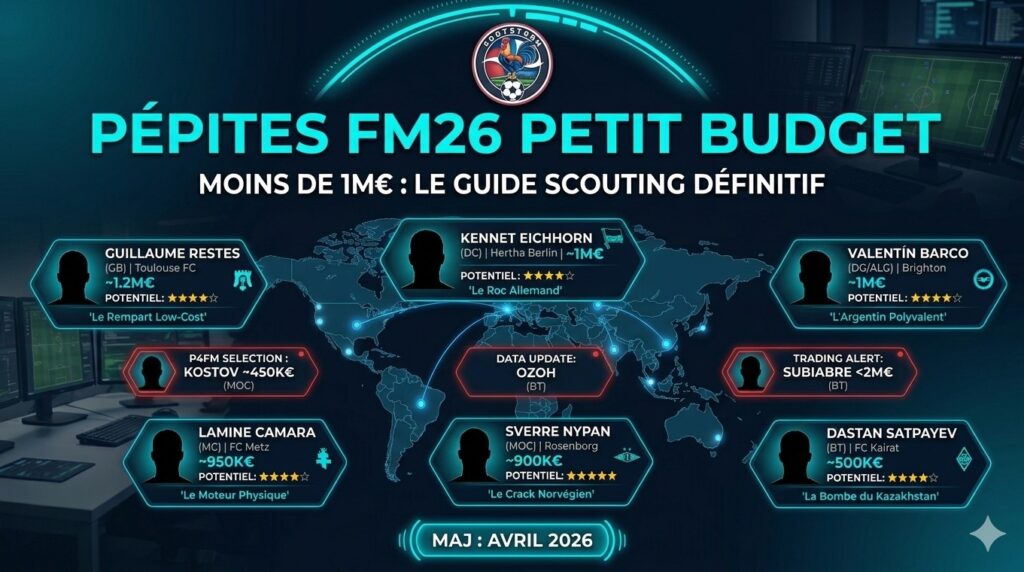 pepites fm26 petit budget moins 1m